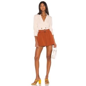 NEW Song of Style Mae Shorts S High Waist Brown Sienna